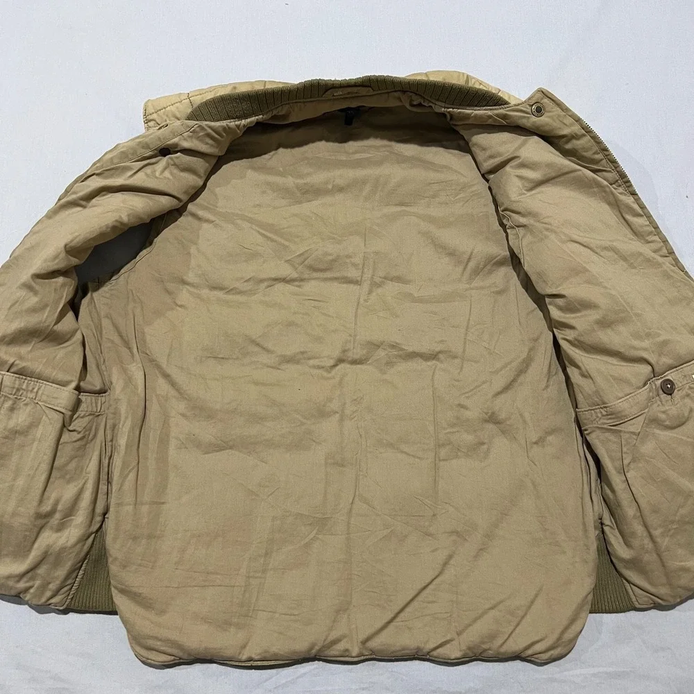 Vintage Polo Ralph Lauren Mens Khaki Quilted Body Warmer Gilet Puffer Vest Sz M